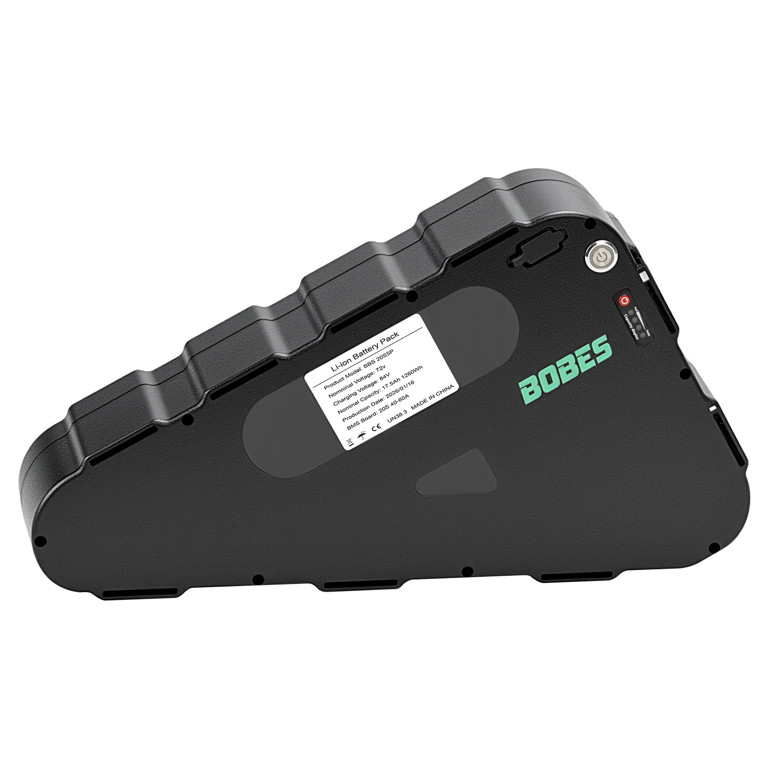 BOBES Bicicleta eléctrica triangular 48V 52V 60V 72V 20Ah 30Ah 50Ah Batería de litio para bicicleta gorda con motor de 500-3000W